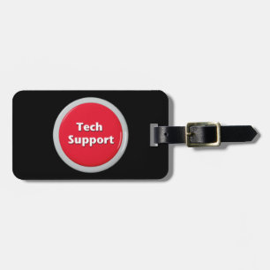Tech Support Red Panic Button Luggage Tag