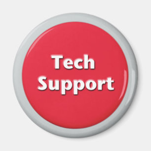 Tech Support Red Panic Button Magnet