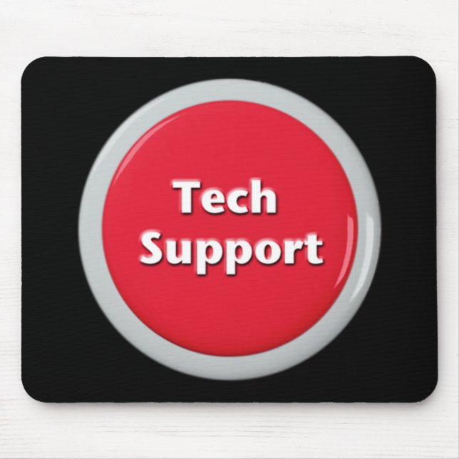 Tech Support Red Panic Button Mouse Mat (Front)