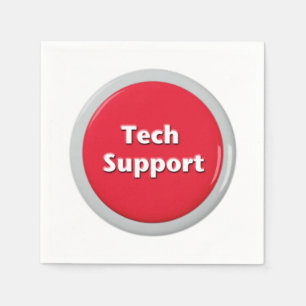 Tech Support Red Panic Button Napkin