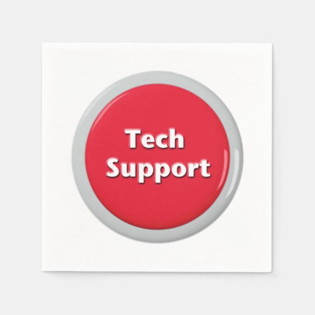 Tech Support Red Panic Button Napkin (Front)