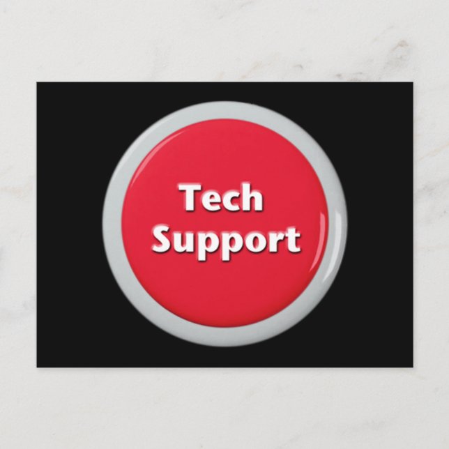 Tech Support Red Panic Button Postcard (Front)