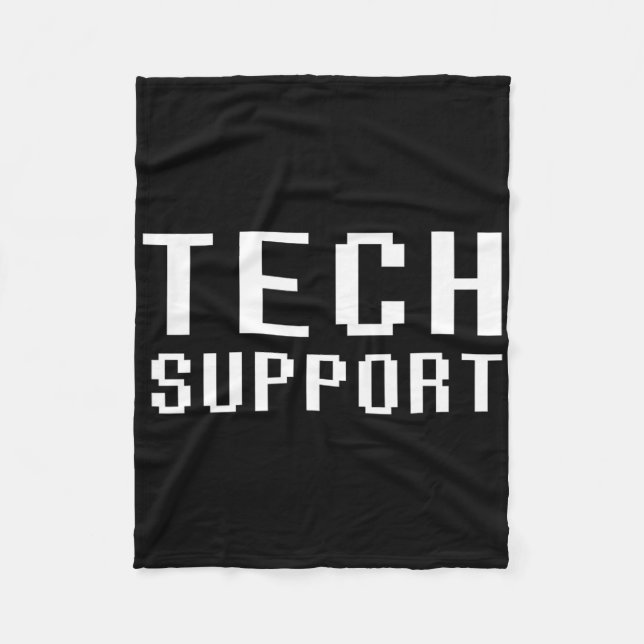 Tech Support Retro Gamer 8-bit Pixel Font Funny Ge Fleece Blanket (Front)