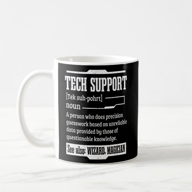 Tech Support Technical Support Definition Computer Coffee Mug (Left)