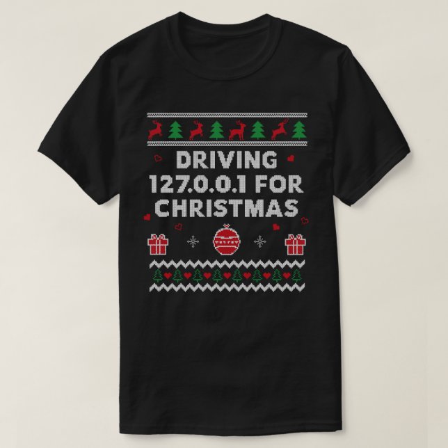 Tech Support Ugly Christmas Funny Computer IT Nerd T-Shirt (Design Front)