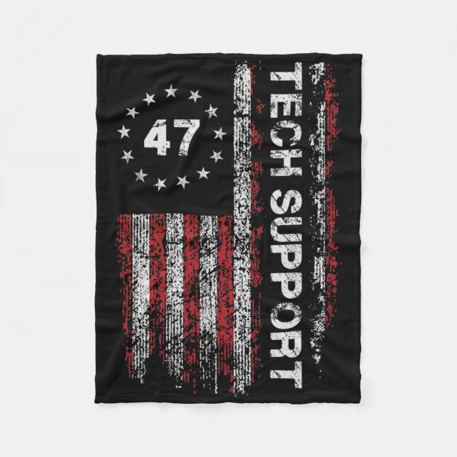 Tech Support Us Flag White House Tech Support D.o. Fleece Blanket (Front)