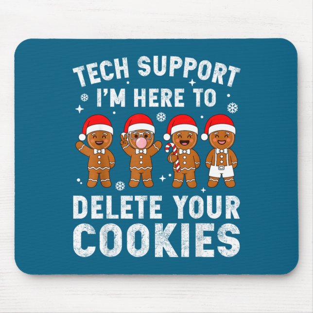 Tech Suprt Christmas Cookies Women Men Funny Chris Mouse Mat (Front)