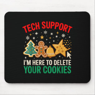 Tech Suprt Christmas Cookies Women Men Funny Chris Mouse Mat