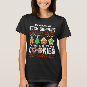 Tech Suprt Delete Cookies Funny Design Christmas P T-Shirt