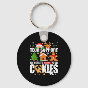 Tech Suprt Delete Your Cookies Men Ugly Christmas Key Ring