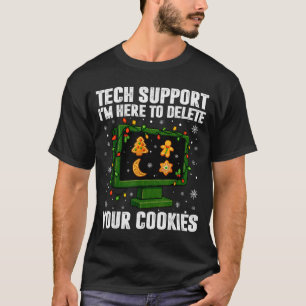 Tech Suprt Delete Your Cookies Men Ugly Christmas T-Shirt