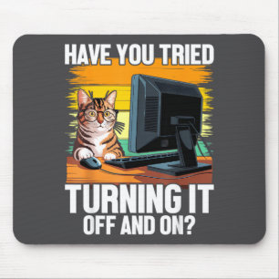Tech Suprt Humor I Cat Engineer Computer It Guy  Mouse Mat