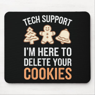 Tech Suprt I'm Here To Delete Your Cookies Xmas Ch Mouse Mat