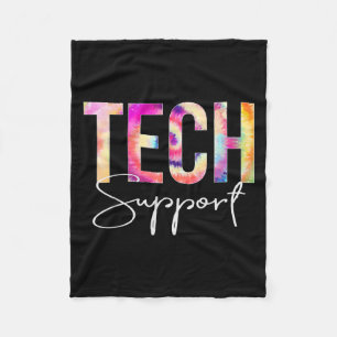 Tech Suprt Tie Dye Back To School Women Appreciati Fleece Blanket