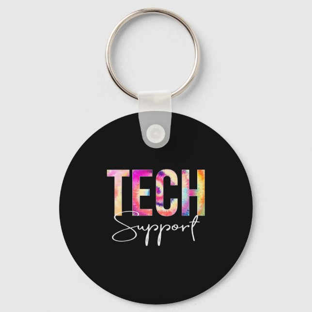 Tech Suprt Tie Dye Back To School Women Appreciati Key Ring (Front)