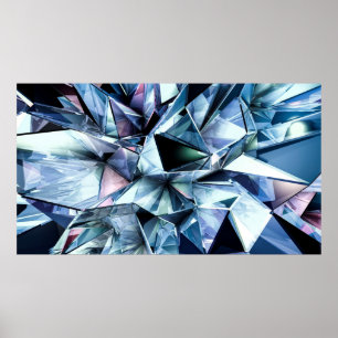 Tech tech triangle crystal background. poster