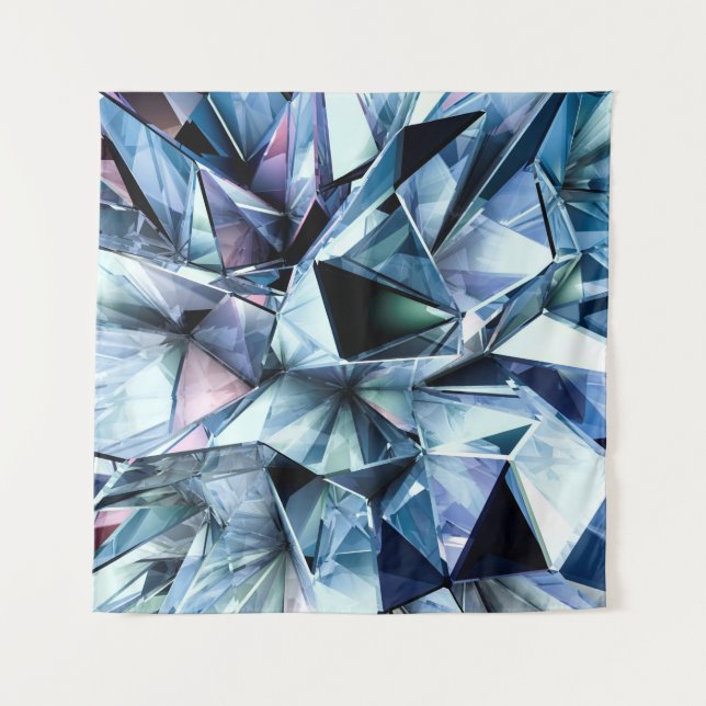 Tech tech triangle crystal background. tapestry (Front)