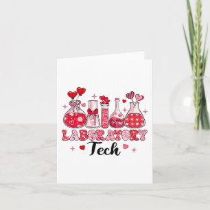Tech Test Tube Leopard Hearts Valentine's Day  Card