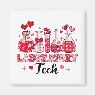 Tech Test Tube Leopard Hearts Valentine's Day Magnet