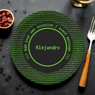 Tech Theme for Coders / Programmers - Retro Male Paper Plate