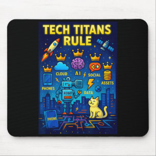 Tech Titans Rule Funny Big Technology Satire Wer G Mouse Mat