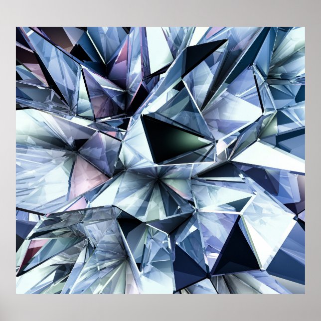 Tech Triangle Crystal: 3D Background Poster (Front)