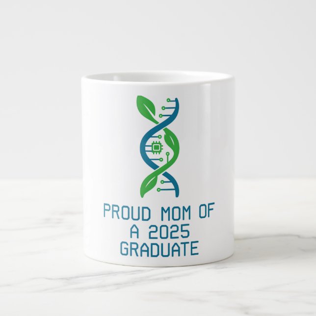 Tech & Triumph: Proud Biotechnology Grad Mum 2025 Large Coffee Mug (Front)