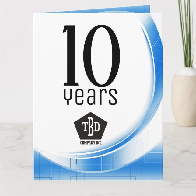 Tech wave 10 year employee anniversary award card (Front)