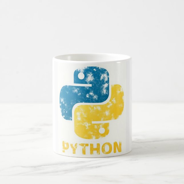 "TechBrew Mastery: Python-Inspired Mugs for Devs" (Center)