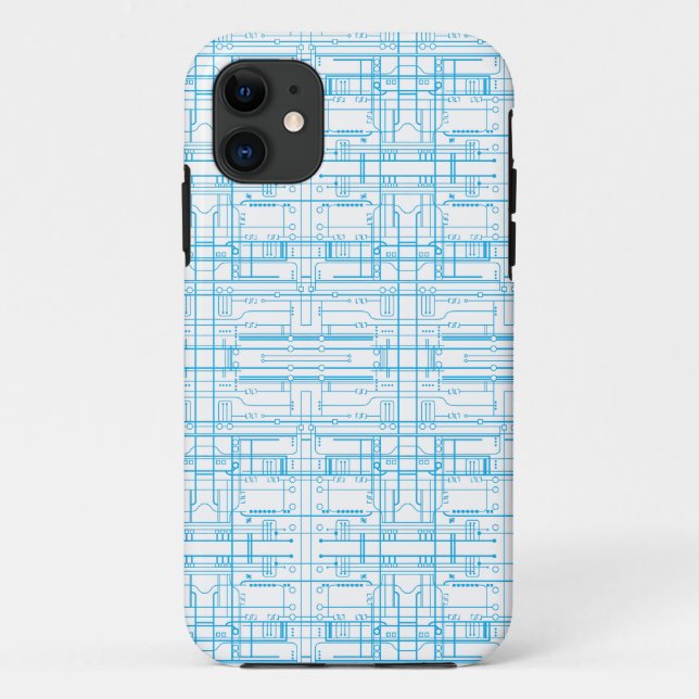 Techie circuit blueprint pattern iPhone 5 case (Back)