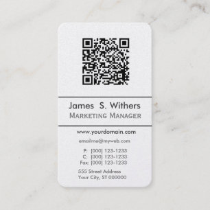 Techie Modern Minimalist QR Code  Photo / Logo Business Card