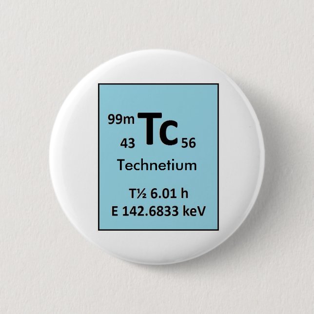 Technetium-99m 6 Cm Round Badge (Front)