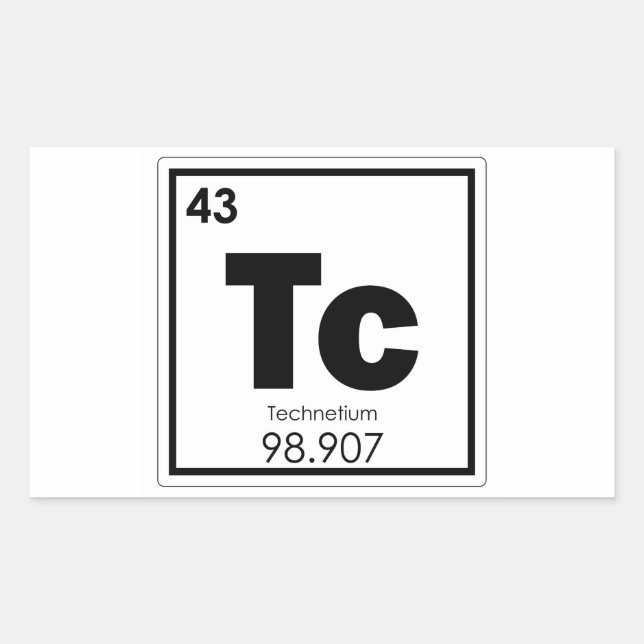 Technetium chemical element symbol chemistry formu rectangular sticker (Front)