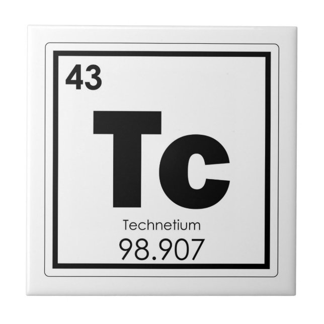 Technetium chemical element symbol chemistry formu tile (Front)