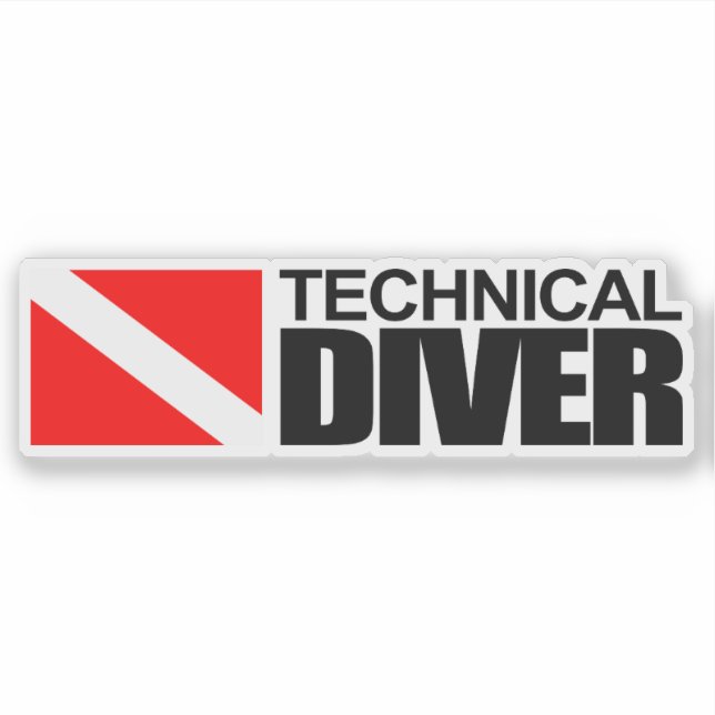Technical Diver Rectangular Sticker (Front)