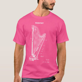 Technical Drawing Harp Musician Orchestra Harpist T-Shirt
