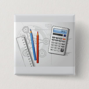 Technical Drawing Office Supplies 15 Cm Square Badge