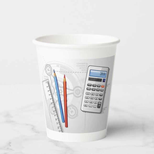 Technical Drawing Office Supplies Paper Cups (Front)