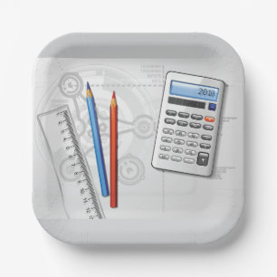 Technical Drawing Office Supplies Paper Plate