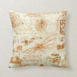 Technical drawing & sketches by Leonardo Da Vinci Cushion<br><div class="desc">This unique item contains detailed mechanical sketches by Leonardo Da Vinci. Each sketch is a masterpiece and the text is just as striking. This timeless design depicts a flying machine, some ancient geometric formula and other contraptions. It is the perfect gift for a physics, art or history student, or anyone...</div>