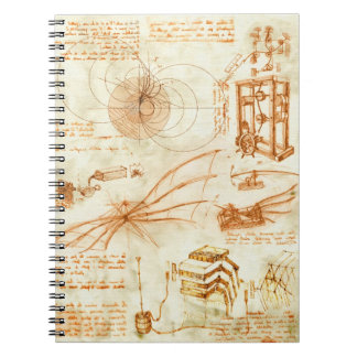 Technical drawing & sketches by Leonardo Da Vinci Notebook