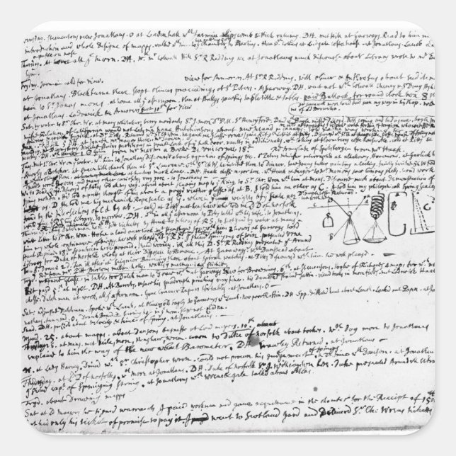 Technical drawings square sticker (Front)