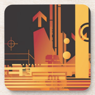 Technical halftone background 2 coaster