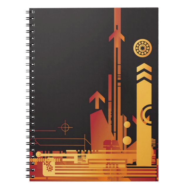 Technical halftone background 2 notebook (Front)