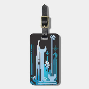Technical halftone background 3 luggage tag