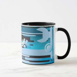 Technical halftone background 3 mug