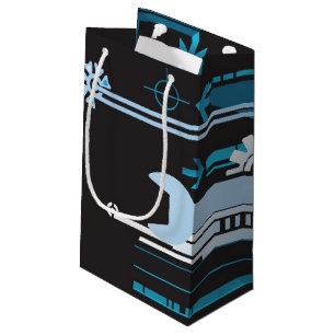 Technical halftone background 3 small gift bag