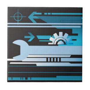 Technical halftone background 3 tile