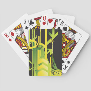 Technical halftone background 4 playing cards