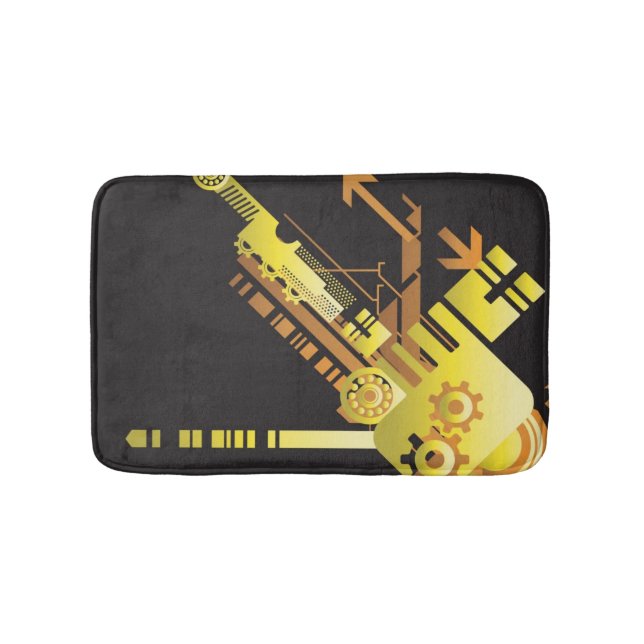 Technical halftone background 5 bath mat (Front)